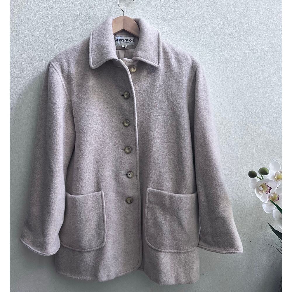 Vintage Albert Nipon Wool &‎ Mohair Cream Ivory Jacket Women's Size 6 Old Money
